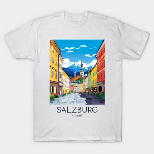 A Pop Art Travel Print of Salzburg - Austria T-Shirt